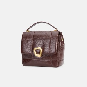 Burgundy Songmont Medium Chocolate Shoulder Bag | SINGAPORE PCEQ12