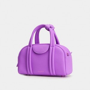 Lavender Songmont Small Bowling Crossbody Bag | SINGAPORE VSDU14