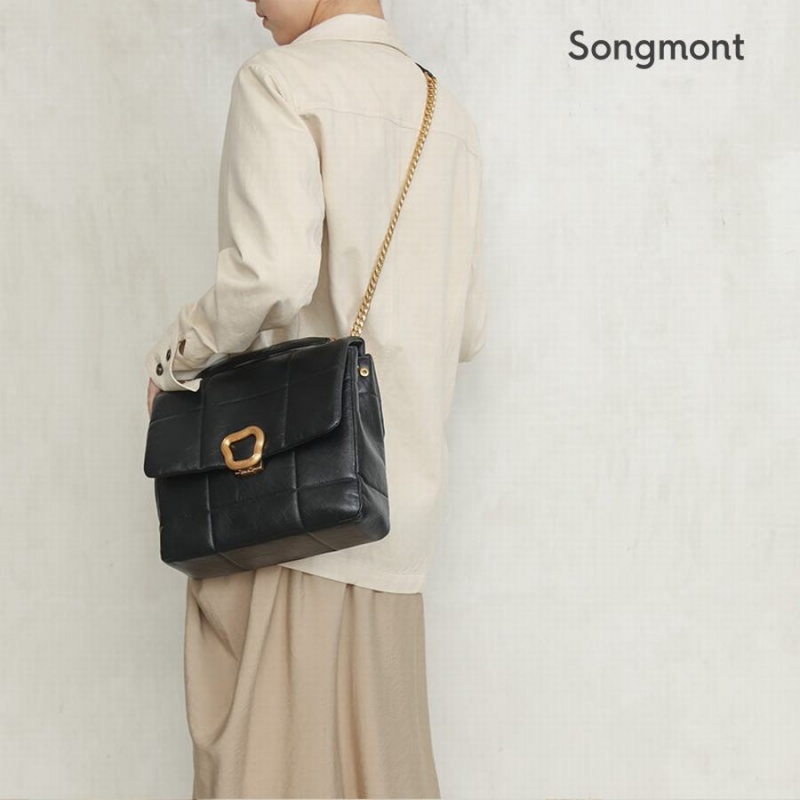 Black Songmont Large Chocolate Crossbody Bag | SINGAPORE JQMA91