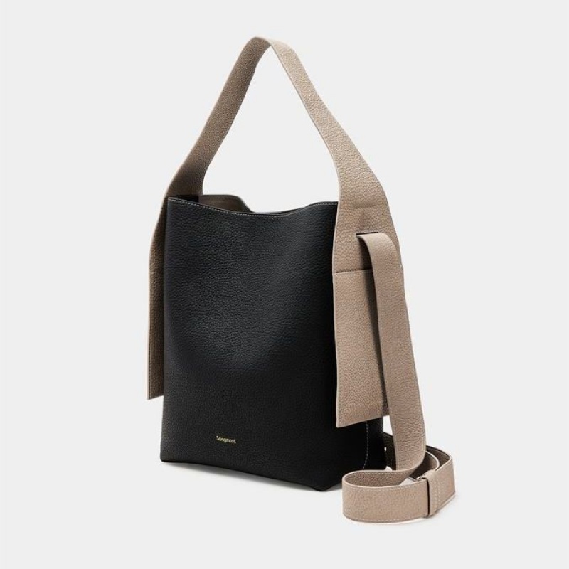 Black Songmont Medium Drippy Tote Bag | SINGAPORE ONSF56