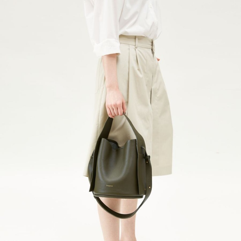 Dark Green Songmont Drippy Bucket Bag | SINGAPORE BPJX02