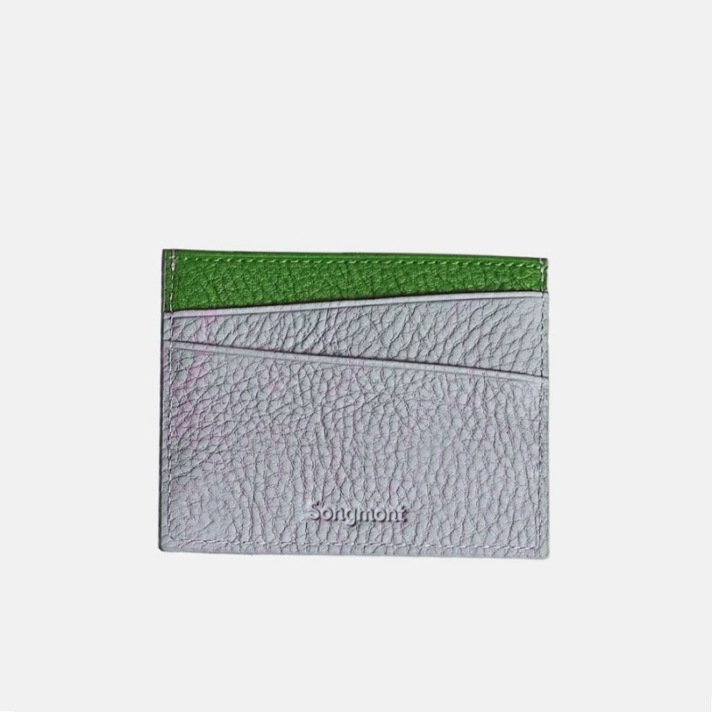 Grey / Green Songmont Card Holder | SINGAPORE BSRY31