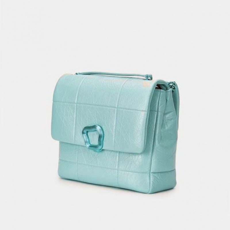 Turquoise Songmont Large Chocolate Crossbody Bag | SINGAPORE QLRC52