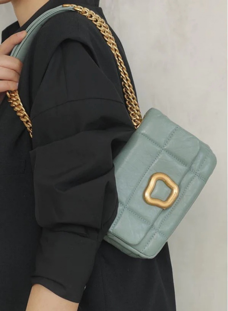 Turquoise Songmont Small Chocolate Shoulder Bag | SINGAPORE KXZP07