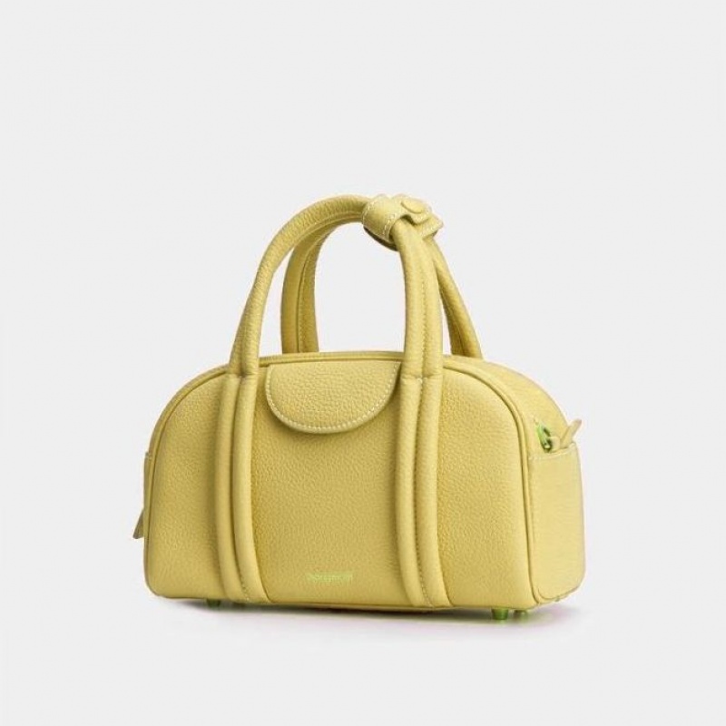 Yellow Songmont Small Bowling Crossbody Bag | SINGAPORE EZUO34